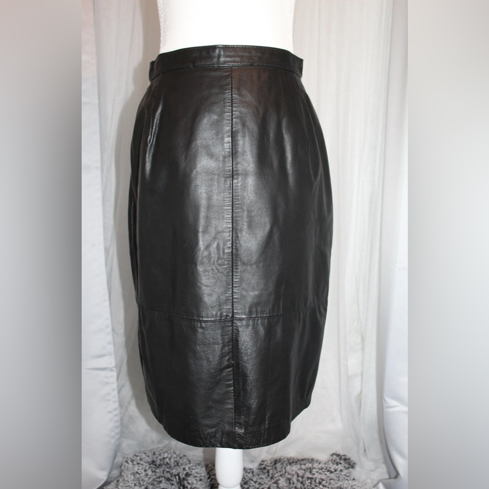 Comint Black Leather Skirt